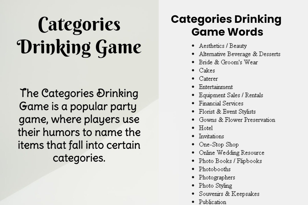 Categories Drinking Game Rules