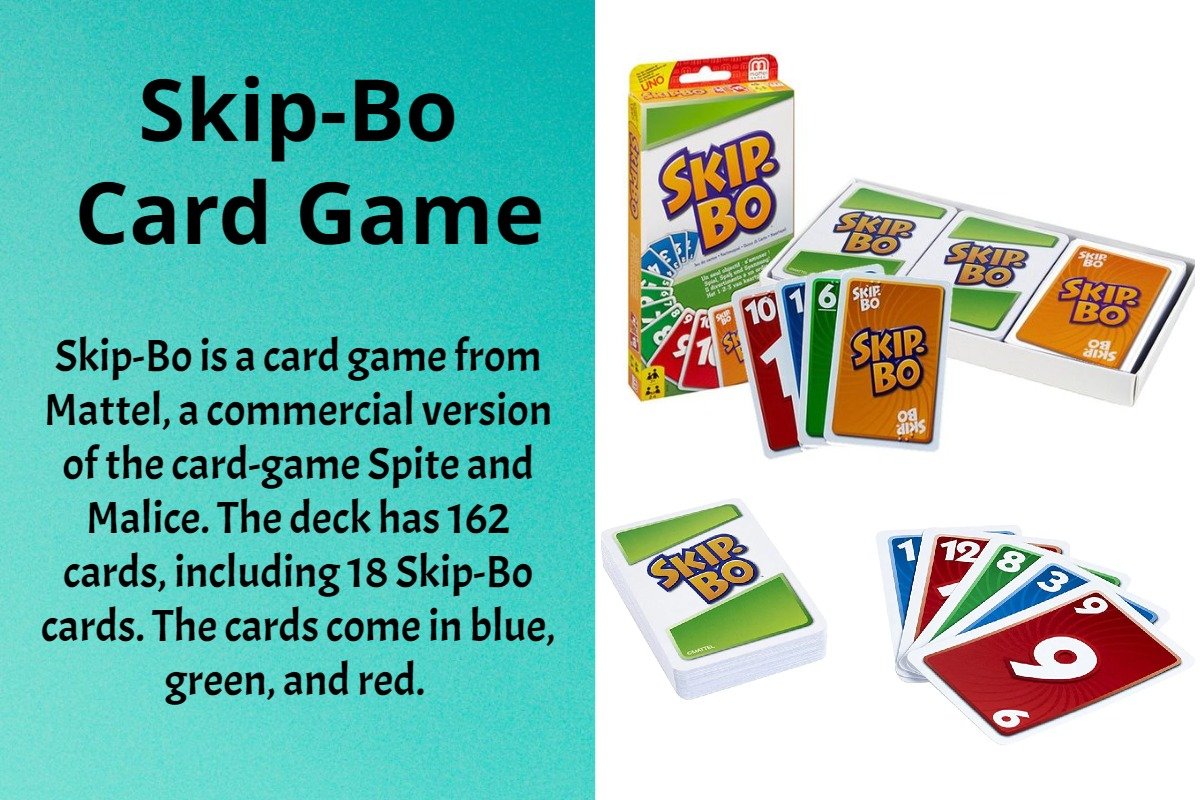 Skip-Bo is a strategy card game in which players aim to create stacks of ascending cards in sequential order (e.g., 2, 3, 4, etc.  The goal is to be the first player to use all the cards in your personal stockpile.