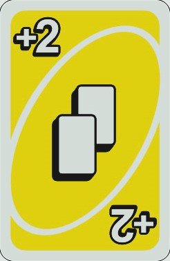 uno draw two yellow card